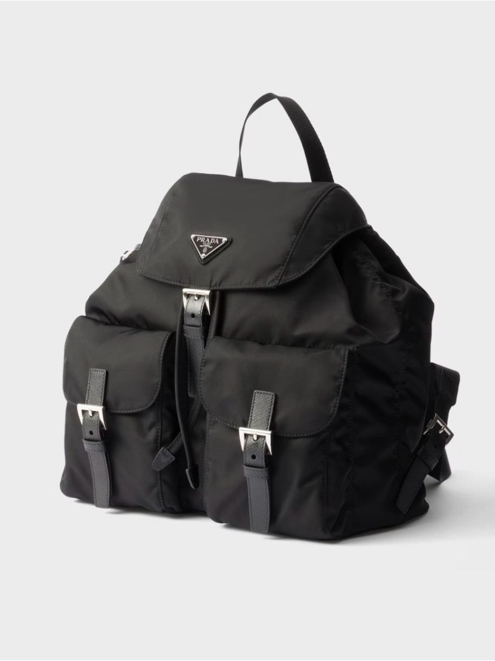 Prada Black Nylon Drawstring and Buckle Backpack for Men - Picture 3 of 6
